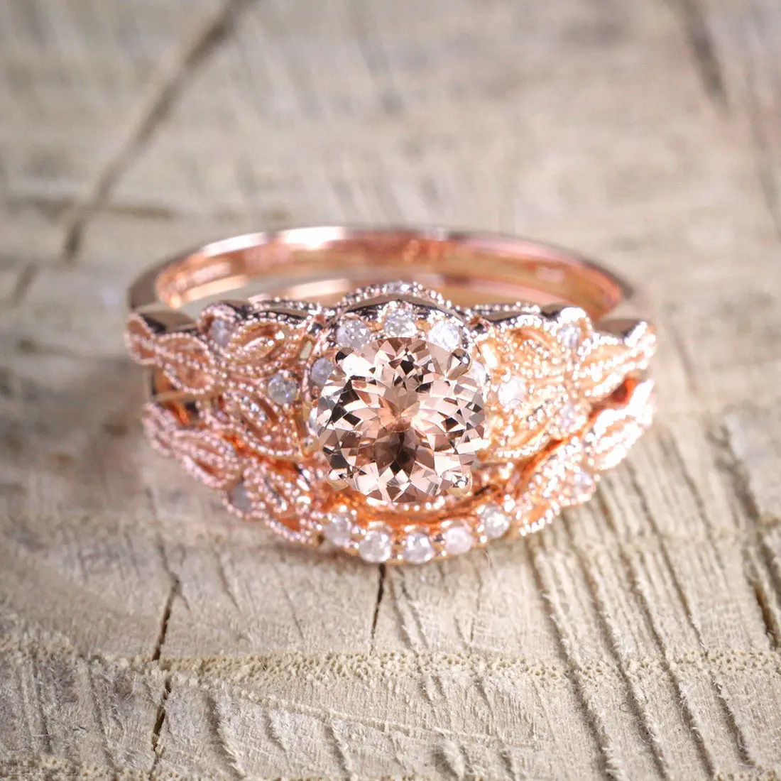 Women 1 Pair Ring/Set Rhinestone Rose Gold Filled White Wedding Engagement Size 6-10 | Украшения и аксессуары