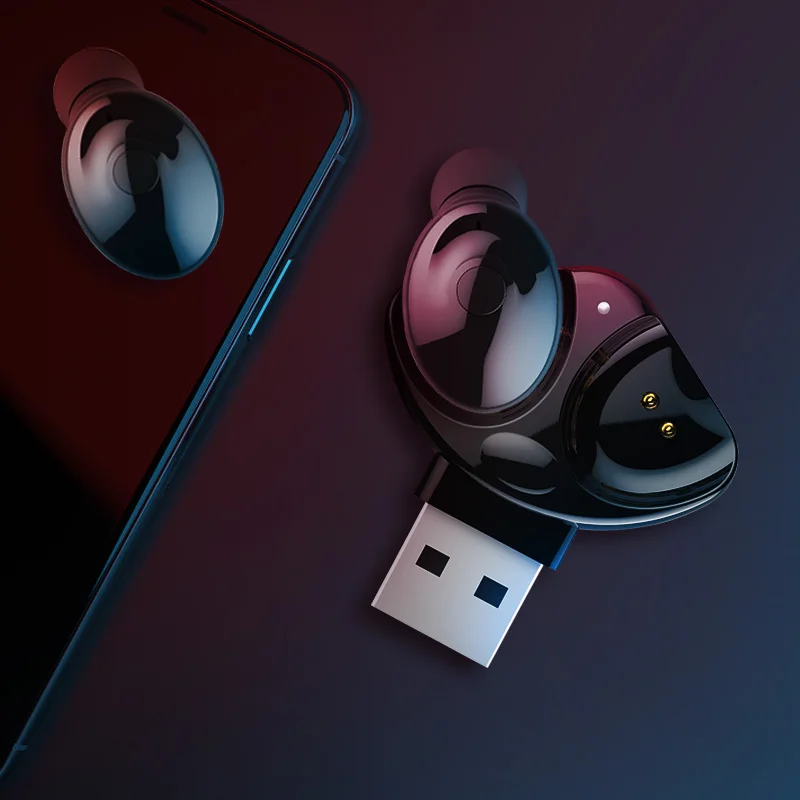 ANBES Mini Dual V5.0 Беспроводной наушники Bluetooth 3D стерео звук с двойной микрофон и USB