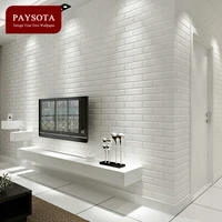 paysota non woven white brick grain wallpaper bedroom living room tv setting sofa background wall paper home decoration