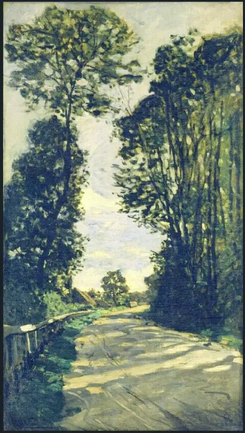 High quality Oil painting Canvas Reproductions Road to the Saint-Simeon Farm (1864) By Claude Monet Painting hand painted | Дом и сад