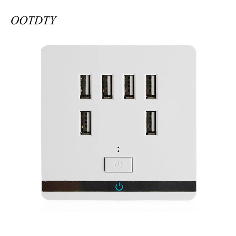 OOTDTY 3.4A 6 портовая USB настенная розетка зарядное устройство панель