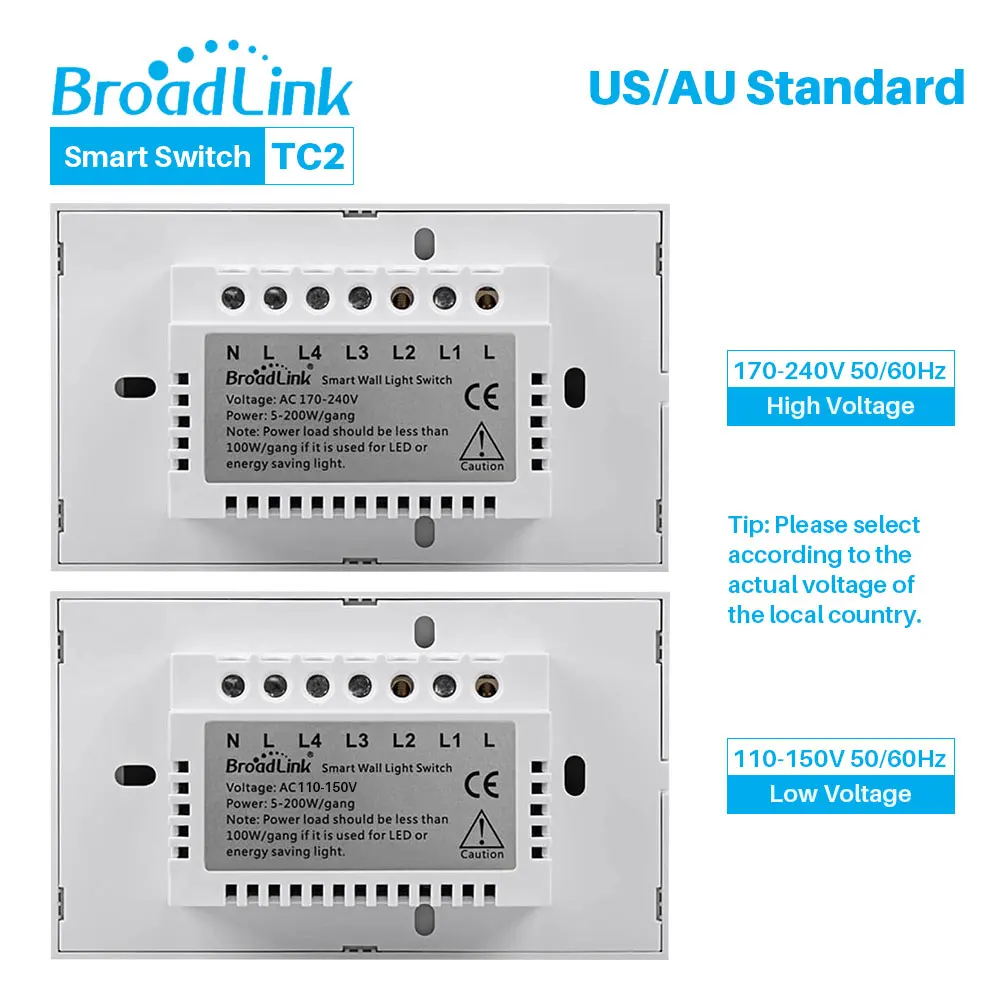 Broadlink TC2 US WiFi переключатель 170 240 В светодиодный сенсорный Панель Умный дом