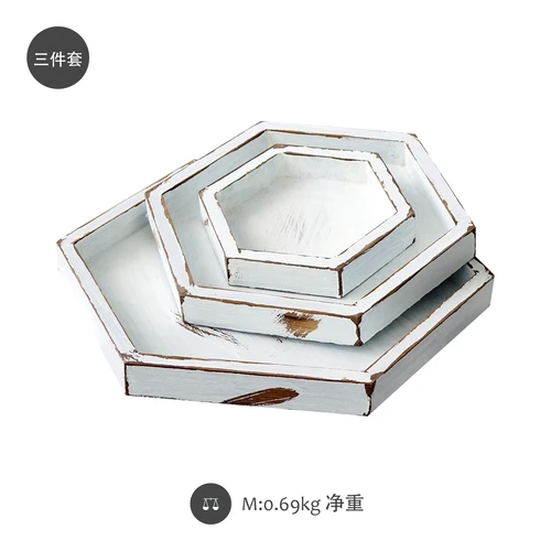 011-3PCS ONE SET Белые деревянные декоративные Стенды для торта для свадебного стола, витрина для еды, кекс, хлебный поднос для выпечки, витрина для магазина, тарелки для хлеба, формы для выпечки - Цвет: 011-3PCS ONE SET