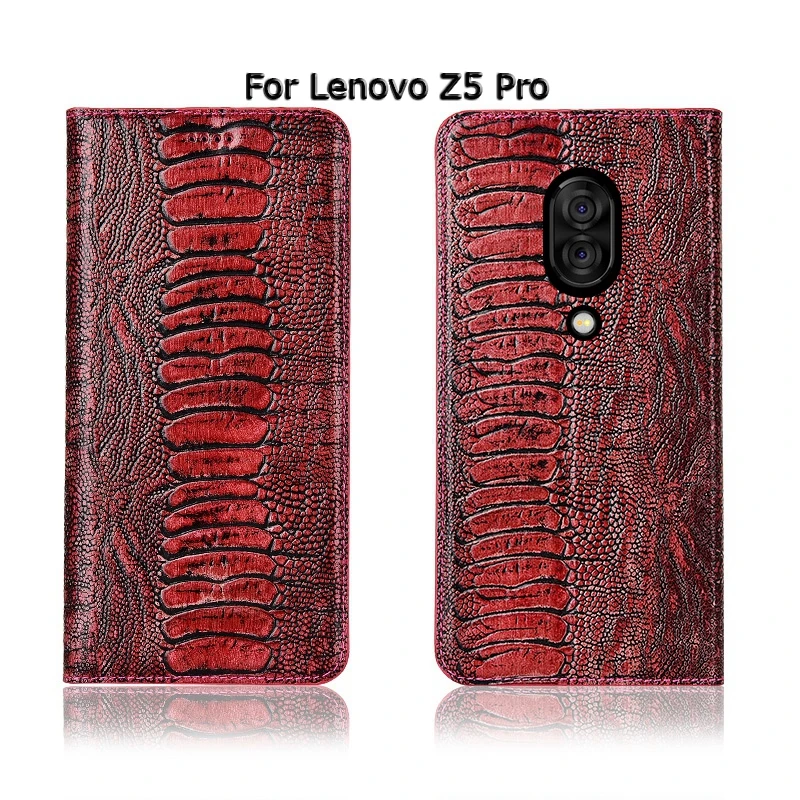 Чехол для телефона Ostrich Foot Grain для lenovo Z5 Z5s Z6 Pro GT, флип-чехол с подставкой и карманом для карт, чехол из натуральной кожи