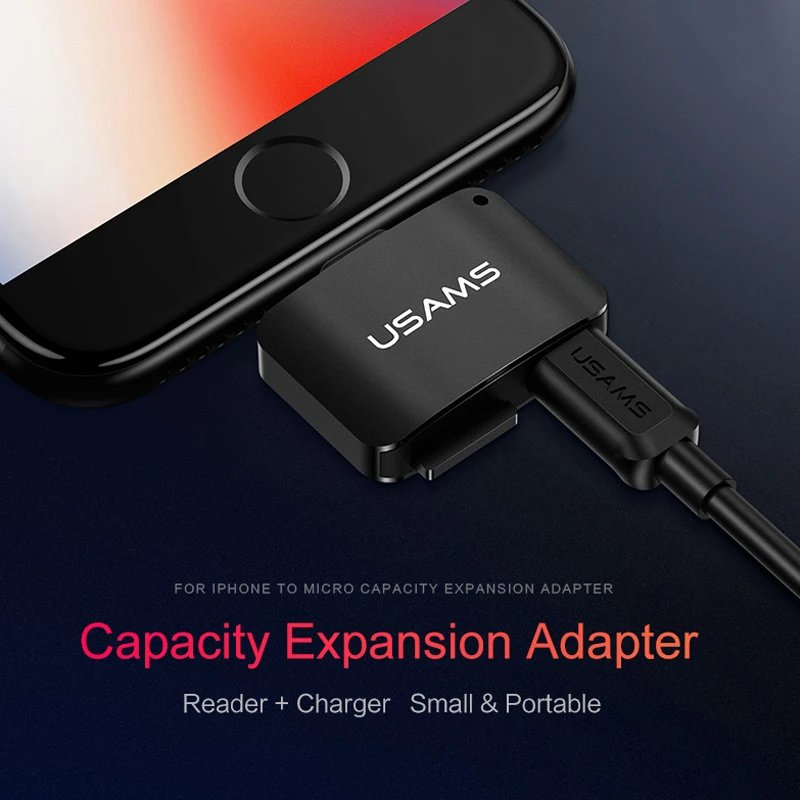 USAMS OTG удлинитель TF карта зарядное устройство для iphone X 8 7 128 GB Max расширительный