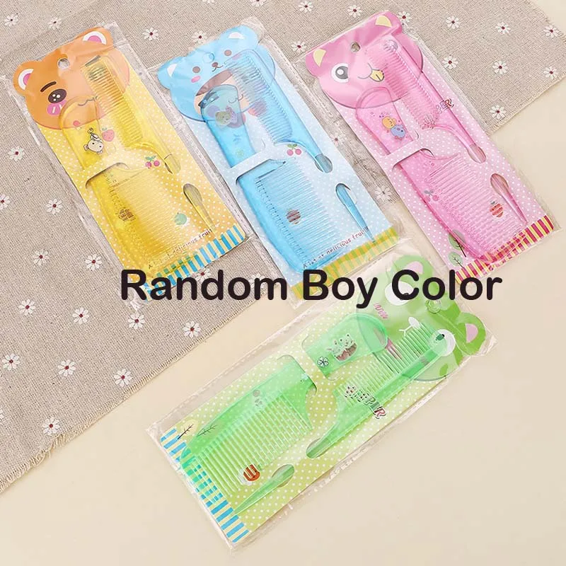 Random Boy Color Для малышей 2 шт./компл. гребень для мальчиков и девочек с изображением принцессы Анти-статический Уход за волосами кисти Платье для маленьких девочек вверх косметики в честь Дня Рождения, детские подарки - Цвет: Random Boy Color