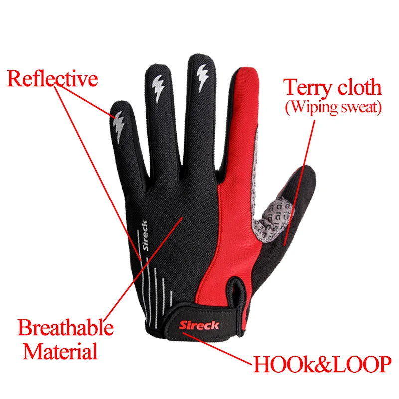 Sireck велосипед, перчатки, гель мягкий противоударные велосипедные перчатки дышащие полный палец горная дорога велосипедные перчатки женские мужские варежки