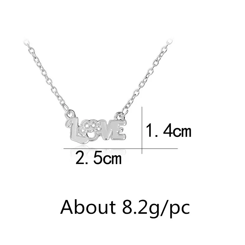 2017 New Fashion Letter I LOVE YOU Pendant Hollow Out Pet Claw Necklace For Girl's Gifts |