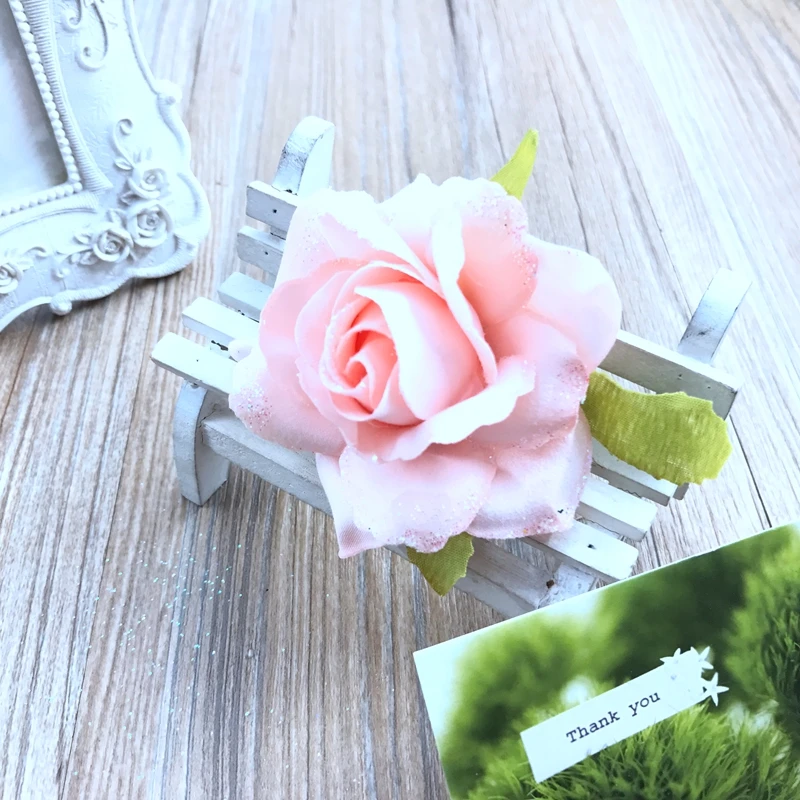 1 шт. Бесплатная доставка имитация розы корсаж horquilla DIY zapatos de la flor flores украшения из