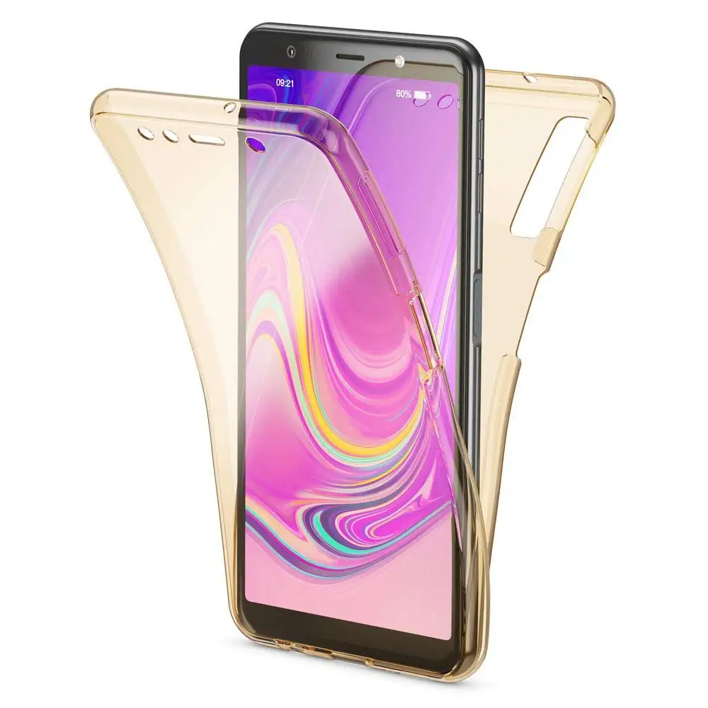 360 Полное покрытие чехол для samsung Galaxy A50 A40 A30 чехол s ударопрочный корпус для A10 M10 S9 S10E J6 J4 Plus A750 высокое качество Coque - Цвет: Золотой