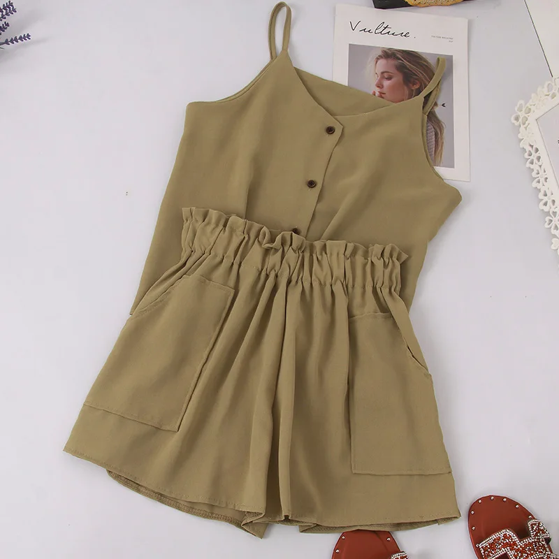 Fitaylor Летние шифоновые комплекты из двух предметов повседневный однобортный Топ