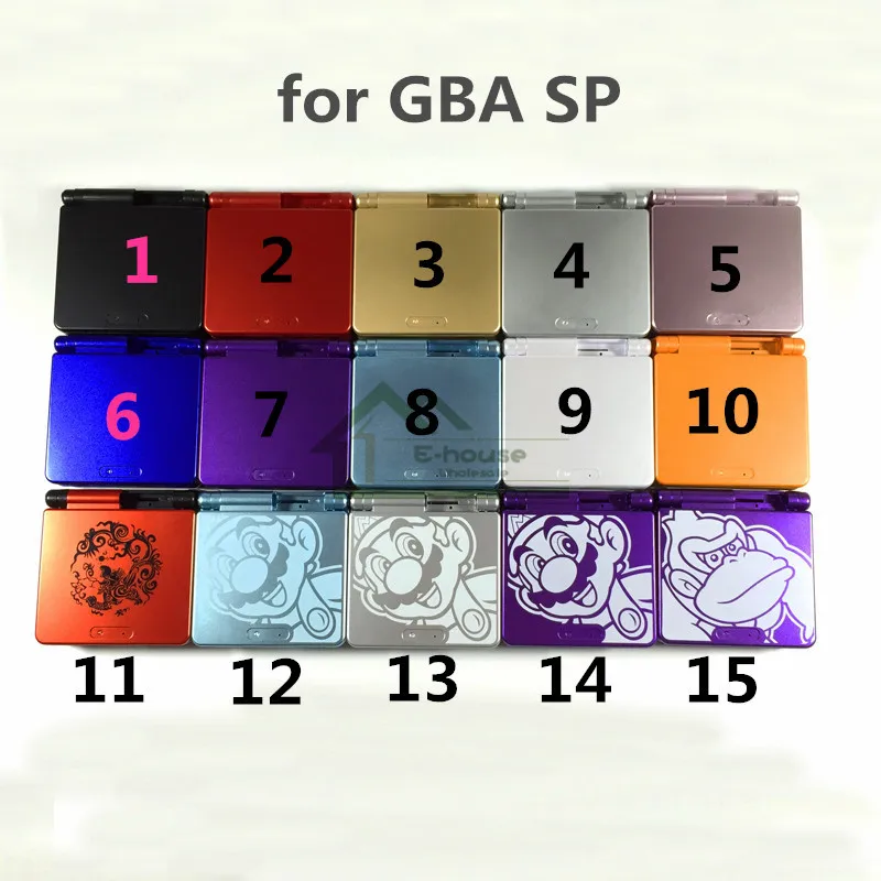 10 комплектов сменных чехлов для E-house Gameboy Advance SP GBA игровая Консоль оболочка Корпус