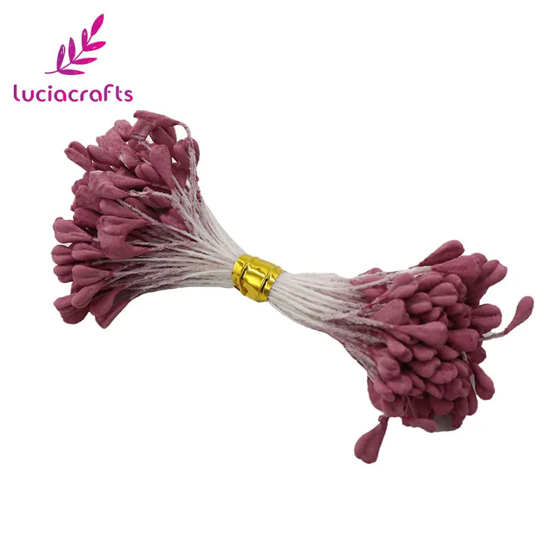 Lucia crafts 900 шт./лот 3 мм Смешанные 9 цветов матовый двойной цветок с головками stamen pistil торт украшения для самодельного изготовления C1203