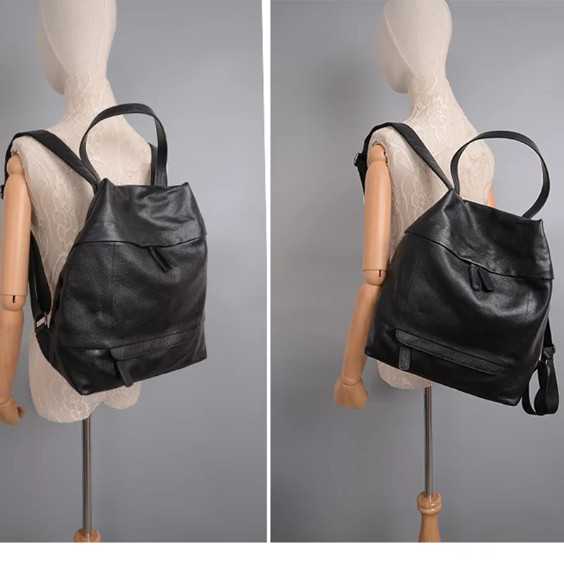 Вместительный женский рюкзак Zency из 100% натуральной кожи ранец для повседневного