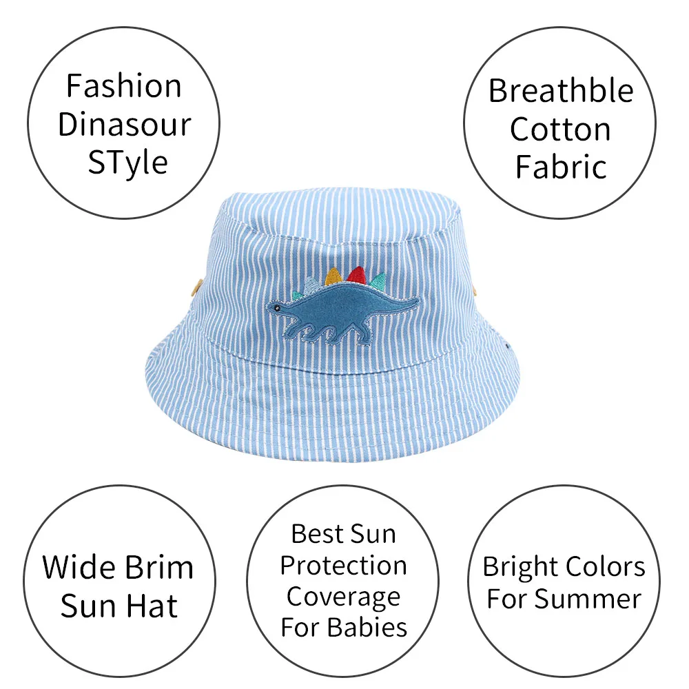 Шляпа с рисунком динозавра для маленьких мальчиков шляпа от солнца полосатая