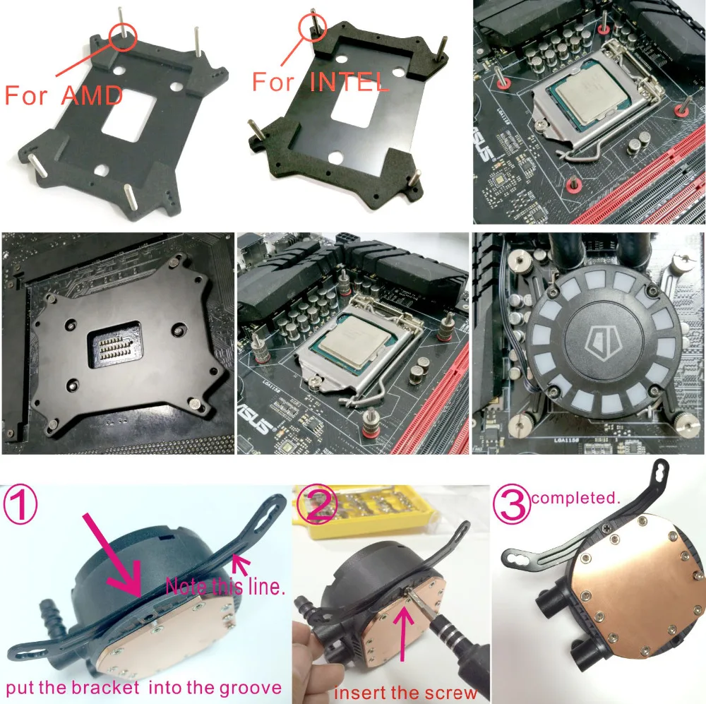ID COOLING Water Block Set с уникальным синим светодиодным освещением Comet tail насосом