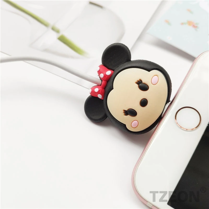 Minnie TSUM фигурный кабель протектор для IPhone Lightning type C Micro USB линия данных силиконовая бобина для samsung Xiaomi Huawei, OPPO - Цвет: Minnie