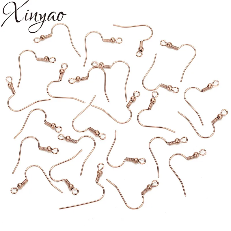 

XINYAO 20pcs Fashion Stainless Steel Ear Hook Wire Clasp With Bead Charms Earring Hooks Wires Fit DIY Jewelry Making Findings
