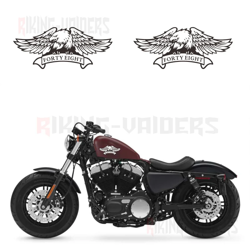 Custom Eagle โลโก้สติกเกอร์การใช้ถัง Decals สติกเกอร์ไวนิลสำหรับ Harley Sportster XL1200X สี่สิบแปด
