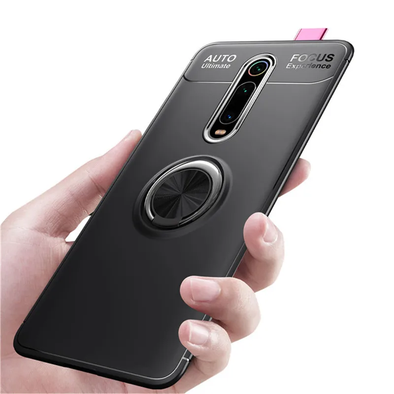 

For Xiaomi Redmi K20 Pro Case Car Magnetic Finger Ring Stand Holder Case for Xiaomi Mi 9T Mi9T Pro Soft Silicone Shockproof Case