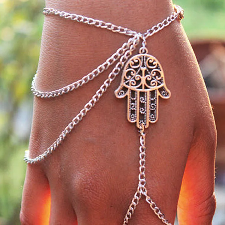 Hand Joint Special Design Chains Connecting Finger Silver Bracelets for Whole Women | Украшения и аксессуары
