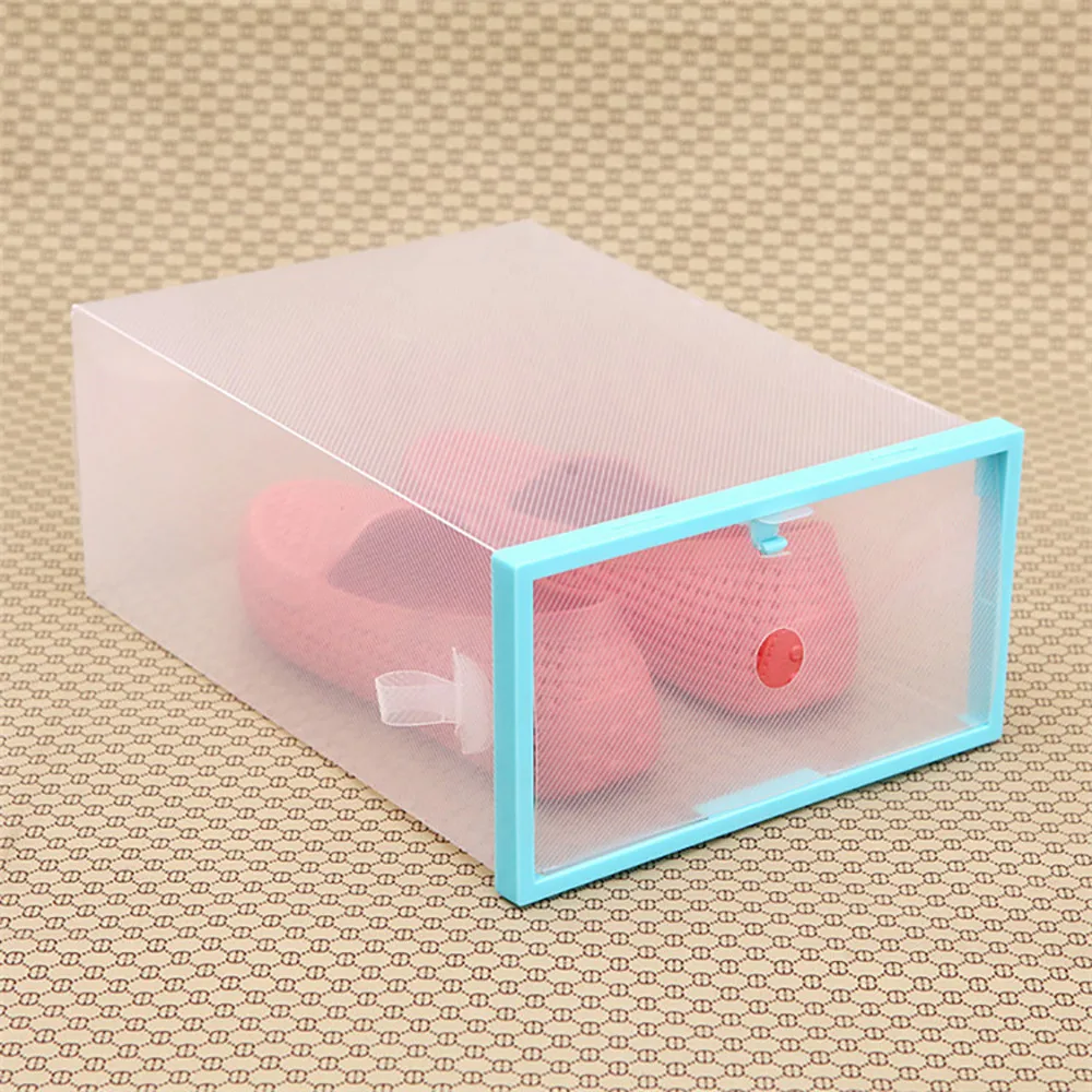 

Foldable Stackable Thickened flip shoes transparent Drawer Case Plastic Shoe Boxes Stackable Box storage box shoe storage 64P