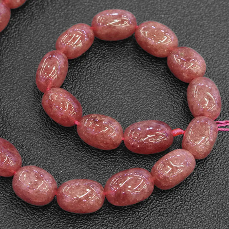 

Natural Red Cherry Quartz Beads Near Round Freeform Potato DIY Loose Beads For Jewelry Making Beads Accessories 15'' Women Gift