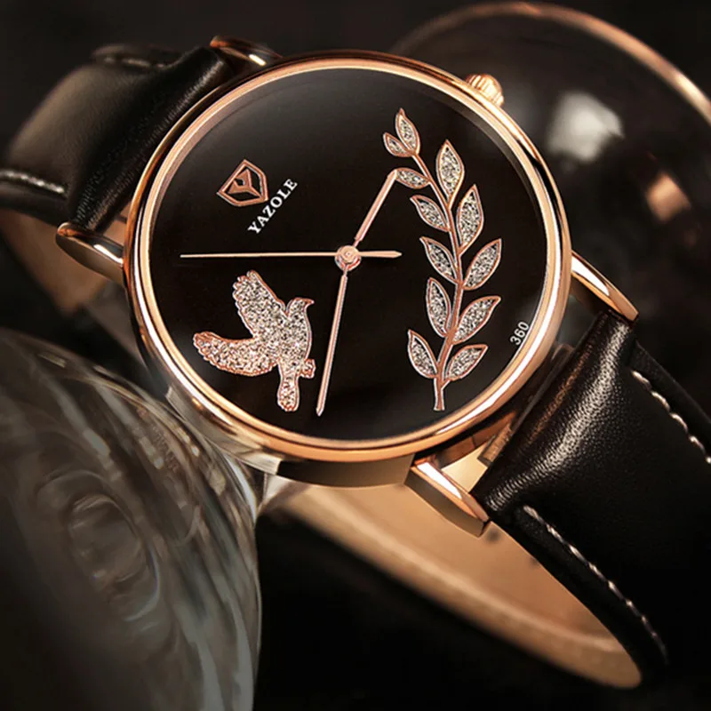 Женские кварцевые часы с кристаллами розовое золото|reloj brand|reloj relojreloj mujer |