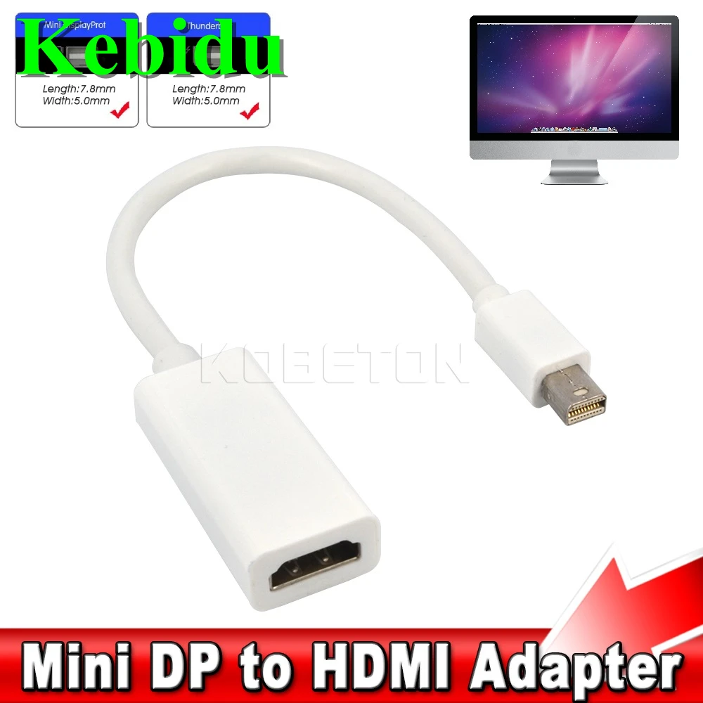 Mini DP к HDMI совместим с Thunderbolt адаптер для порта дисплея кабель конвертер ПК Macbook Pro
