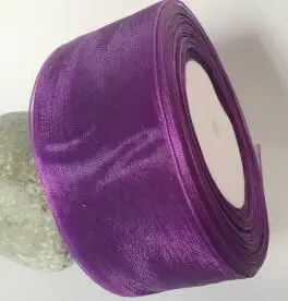 purple Выбор(10 ярдов/партия) 1-1/" 40 мм ленты из органзы подарочная упаковка украшения рождественские ленты лямки упаковочный пояс - Цвет: purple