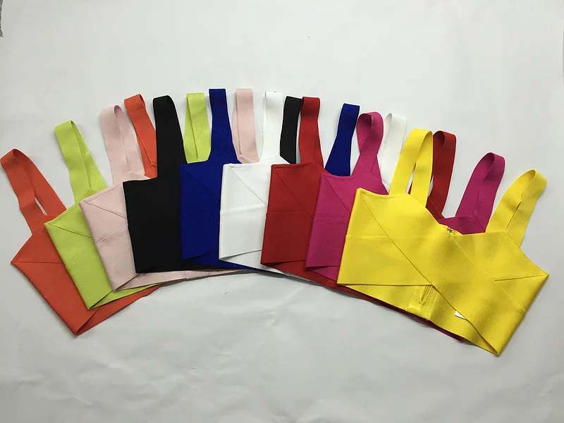 Короткий вечерний бандажный топ на бретельках 9 цветов|bandage wrap|top lcdbandage aid |