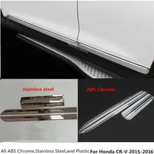 Car Stainless Steel/ABS Chrome Side Door Trim Strip Molding Stream Lamp Panel Bumper 4pcs/Set Part For Honda CRV CR-V 2015 2016