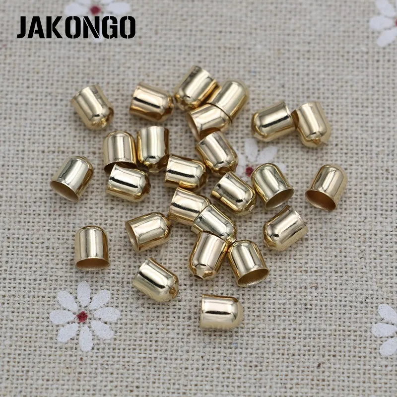 JAKONGO золотой цвет концевые Заглушки для бус Ювелирных изделий DIY кожаный браслет