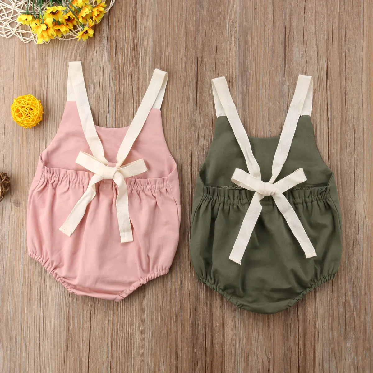 Toddler Baby Girl Summer Bowknot Backless Romper Infant Girls Sleeveless Jumpsuit Outfit 0-24M | Детская одежда и обувь