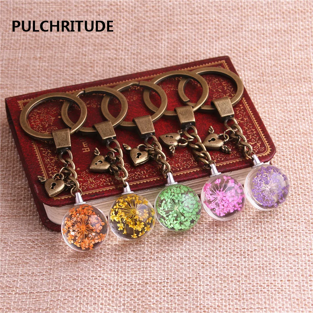 Металлический брелок PULCHRITUDE 2 шт./лот Кристальный стеклянный шар кулон с