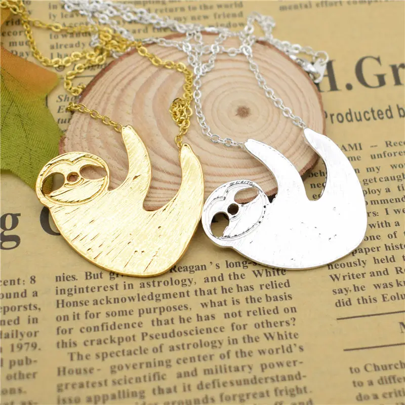 

Wholesale Cute Sloth Necklace For Women Choker Necklace Charm Animal Pendant Custom Gift Punk Gold Color Color