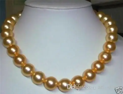 FFREE доставка ** 10 мм Золотой Akoya Жемчужное ожерелье AAA 18 &quotK04|pearl necklace|shell pearlaaa pearl