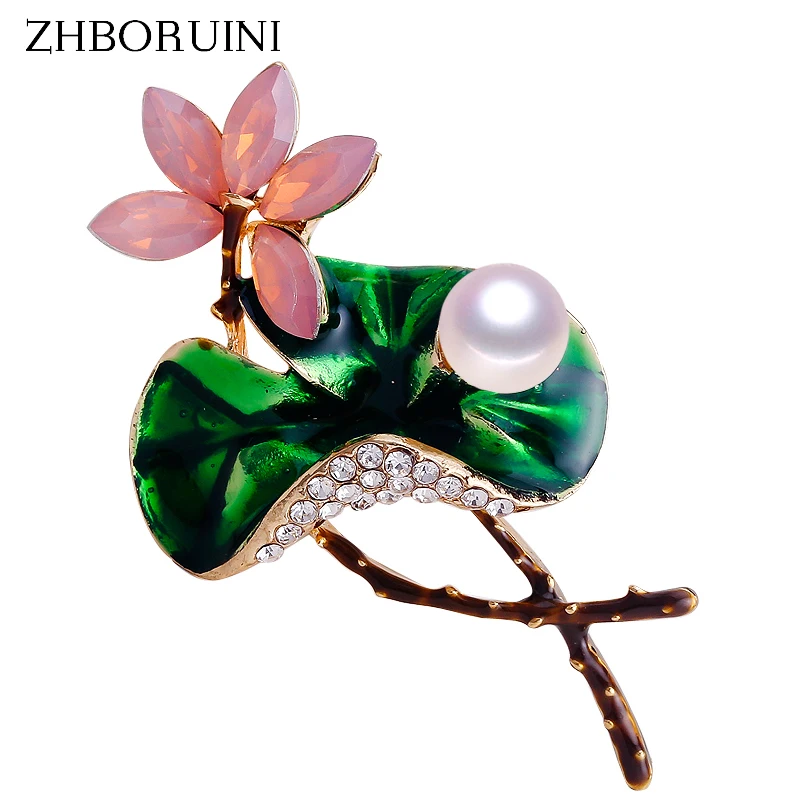 ZHBORUINI 2019 Новая высококачественная настоящая брошь с натуральным пресноводным