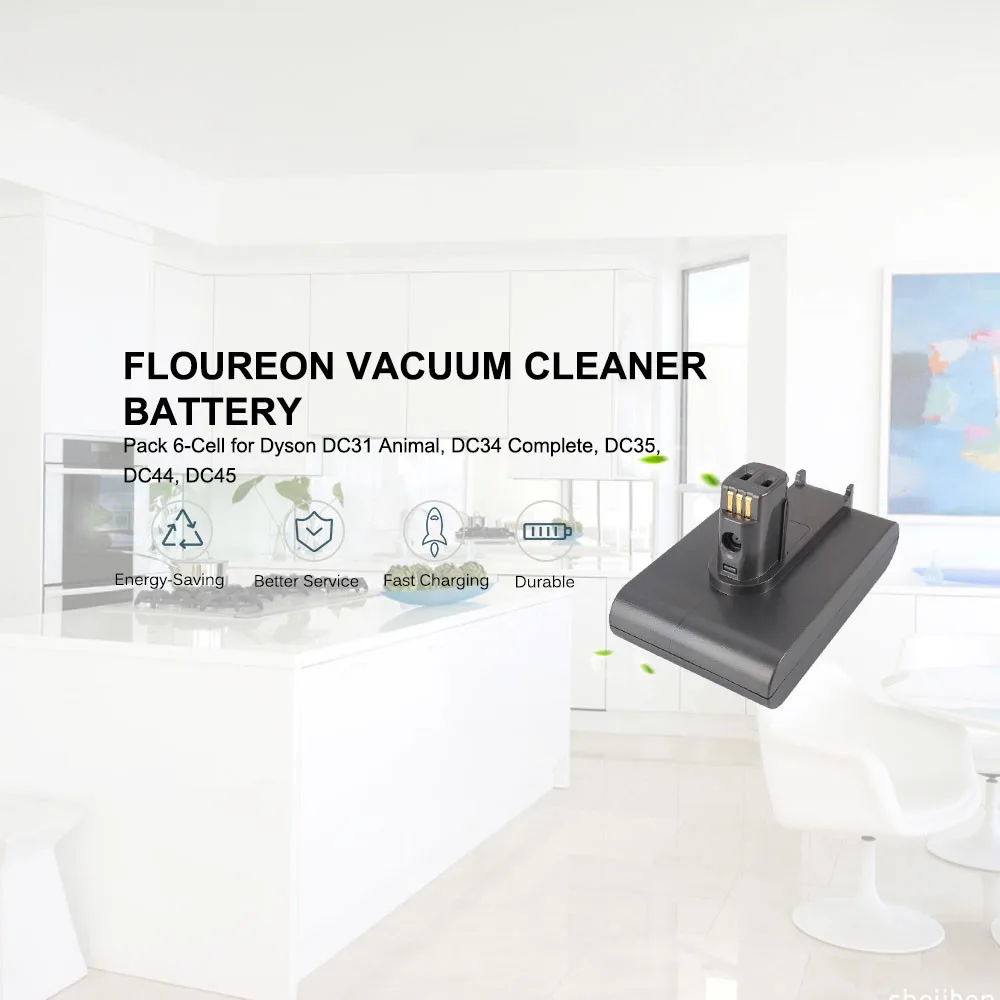 FLOUREON 22,2 V 2000mAh аккумулятор для Dyson DC31 DC34 DC35 пылесос 917083-01(не подходит для серии B) li-ion