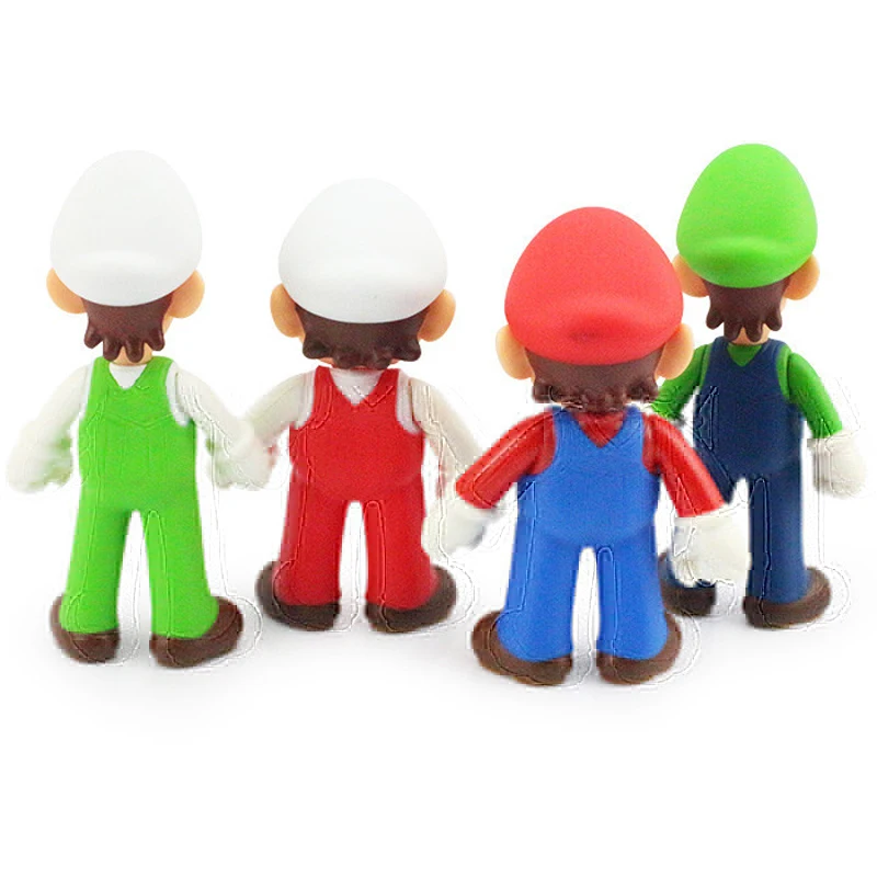 4 шт./лот 12 см Super Mario Bros MARIO & LUIGI рисунок PVC Фигурки Игрушечные лошадки Коллекция