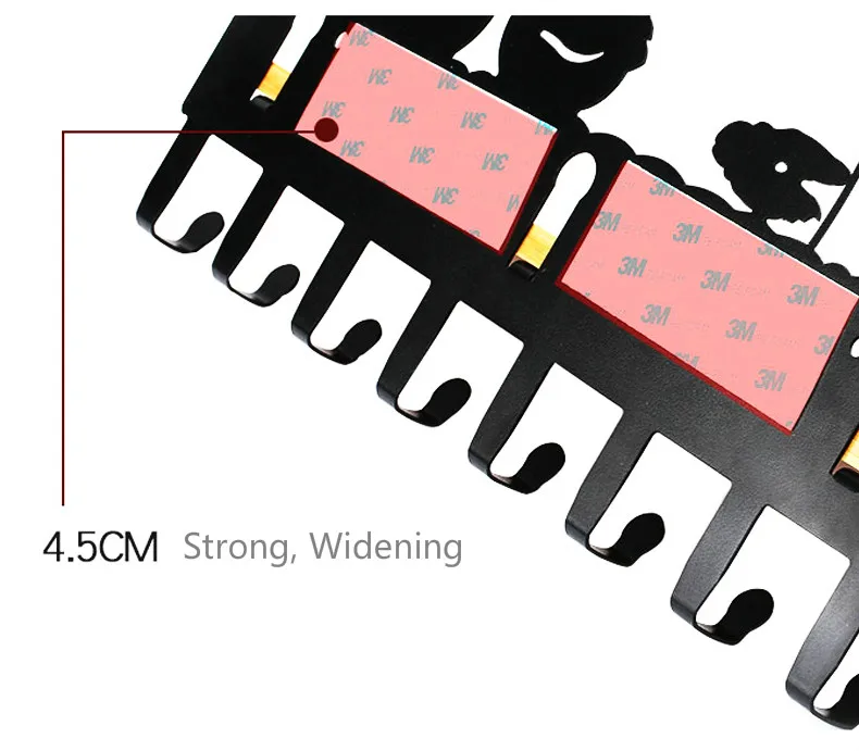 Creative Bamboo Plate Iron Wall Shelf 6/8 Row Hook Coat Hanger Door Hooks Wall Mounted Partition Shelf Deer Piano Swan for Decor