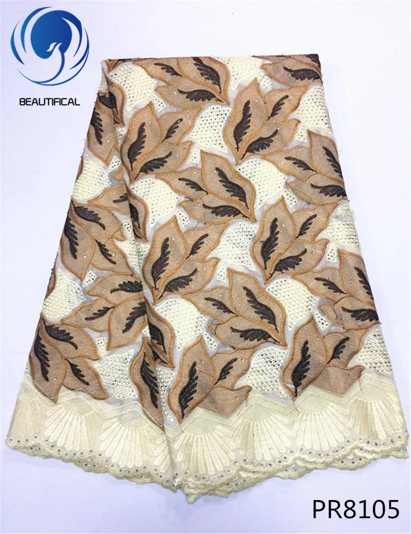 Красивая африканская швейцарская вуаль с люверсами кружевная ткань 2017