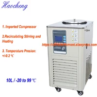 free shipping 10l 20 to 99 degree low temperature circulating cooling chiller with heateting and stirring