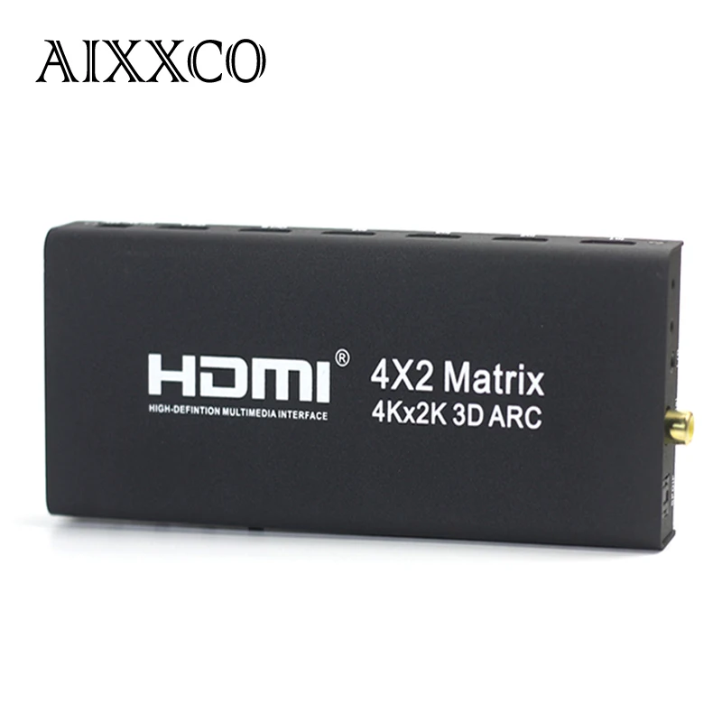 Коммутатор AIXXCO HDMI V1.4 Matrix 4X2 (от 4 до 2) сплиттер усилитель поддержка 4K * 2K 3D 1080P|hdmi