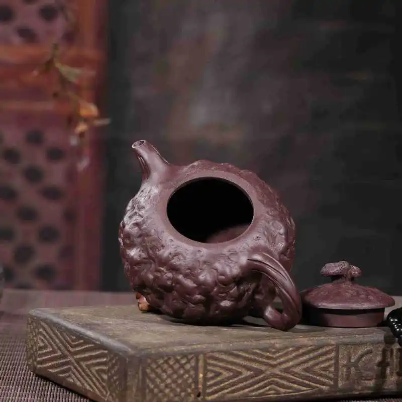 Чайный чайник Gong Chun традиционный ручной разукрашенный краской из фиолетовой