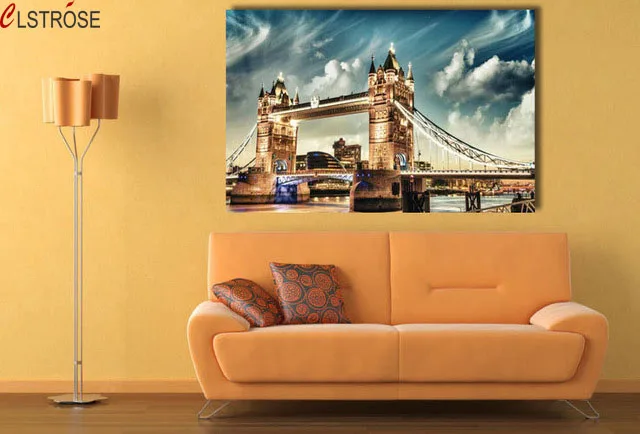 CLSTROSE 1 панель Эйфелева башня мост картина английский принт Картина на холсте