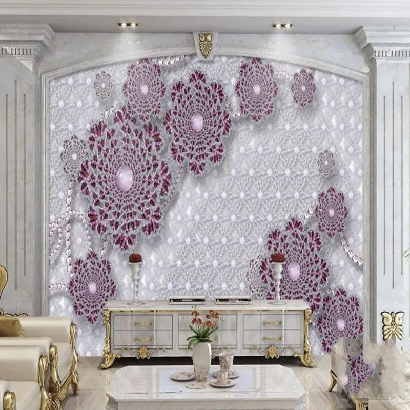 3D стереофонические обои большие размеры стерео премиум класса цветы фон