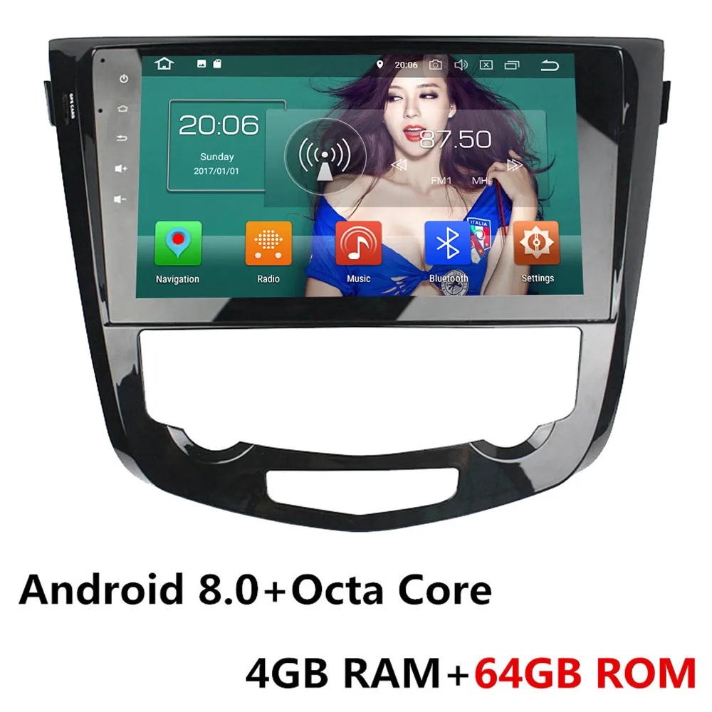 Android 8.0 x 64GB 10," ips Восьмиядерный 4G Android 9,0 4 Гб ОЗУ 64 Гб ПЗУ RDS BT автомобильный dvd-плеер радио gps ГЛОНАСС для Nissan Qashqai X-Trail 2013 - Цвет: Android 8.0 x 64GB