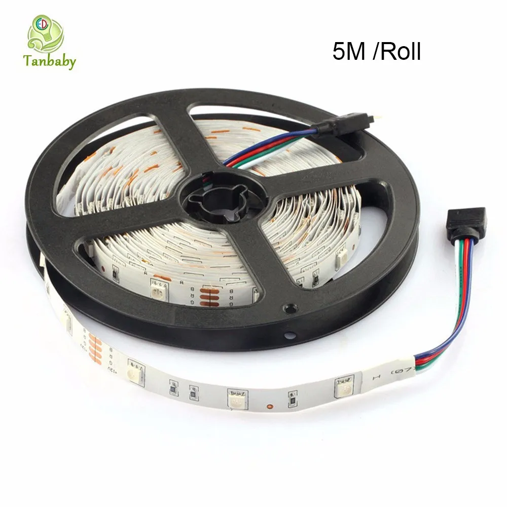 5050 RGB светодиодный комплект полосы света 5 м 150 светодиодный s DC12V гибкий ленточное освещение с 44-клавишным светодиодный контроллер и 24 W Мощность адаптер