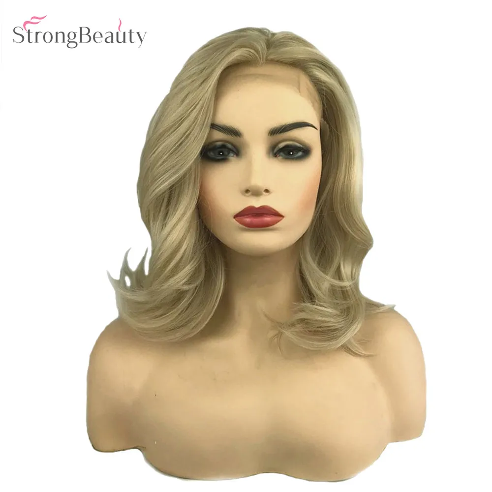 StrongBeauty парик фронта шнурка светлые длинные волосы женские синтетические парики Кудрявые